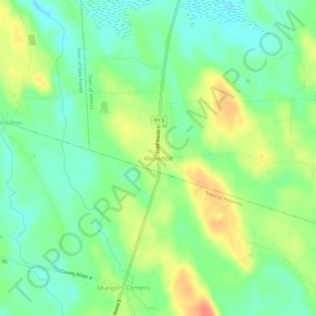 Mapa topográfico Wellwood, altitud, relieve