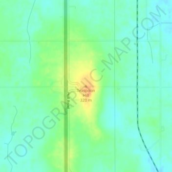 Mapa topográfico Teaspoon Hill, altitud, relieve