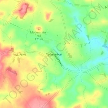 Mapa topográfico Tadmarton, altitud, relieve