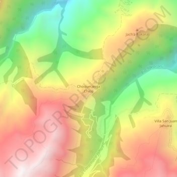 Mapa topográfico Choquetanga Chico, altitud, relieve