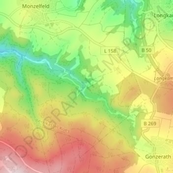 Mapa topográfico Annenberg, altitud, relieve