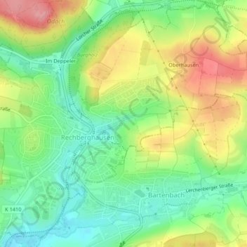 Mapa topográfico Schinder, altitud, relieve