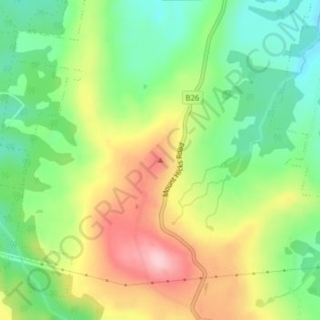 Mapa topográfico Mount Hicks, altitud, relieve