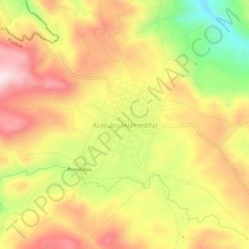 Mapa topográfico Acoculco (Alamedilla), altitud, relieve