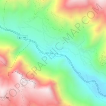 Mapa topográfico Picoy, altitud, relieve