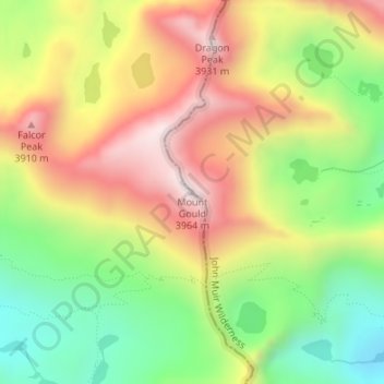 Mapa topográfico Mount Gould, altitud, relieve