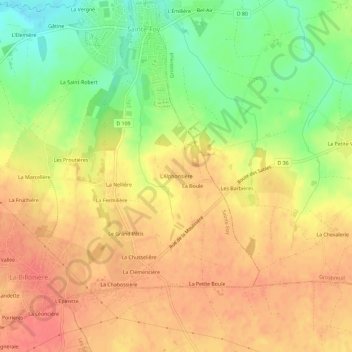 Mapa topográfico L'Alphonsière, altitud, relieve