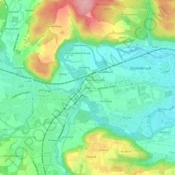 Mapa topográfico Straß, altitud, relieve