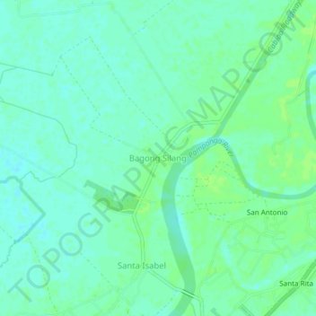 Mapa topográfico Bagong Silang, altitud, relieve