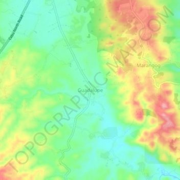Mapa topográfico Guadalupe, altitud, relieve