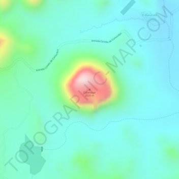 Mapa topográfico Calabazas, altitud, relieve