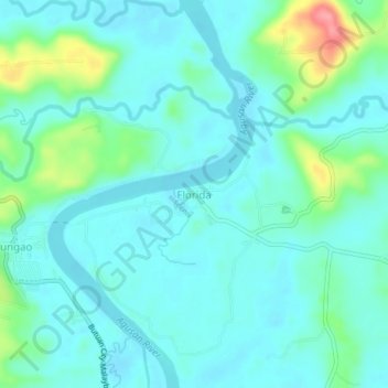 Mapa topográfico Florida, altitud, relieve
