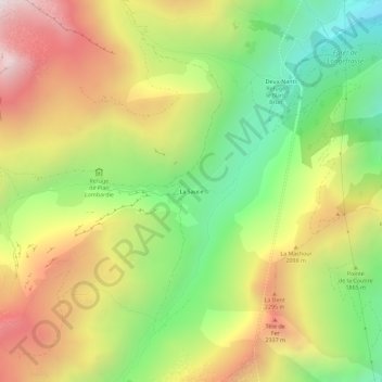 Mapa topográfico La Sauce, altitud, relieve