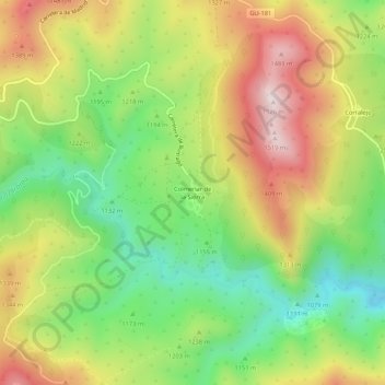 Mapa topográfico Colmenar de la Sierra, altitud, relieve