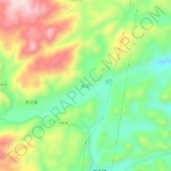Mapa topográfico Hangdong, altitud, relieve