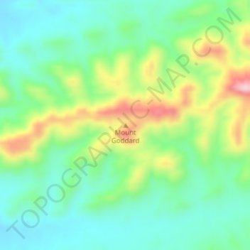 Mapa topográfico Mount Goddard, altitud, relieve