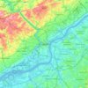 Mapa topográfico Philadelphie, altitud, relieve
