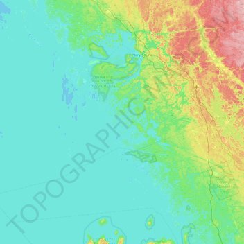Mapa topográfico Deer Horn Island, altitud, relieve