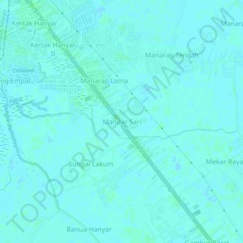 Mapa topográfico Mandar Sari, altitud, relieve