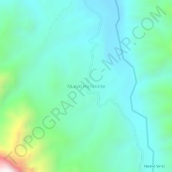 Mapa topográfico Nuevo Horizonte, altitud, relieve