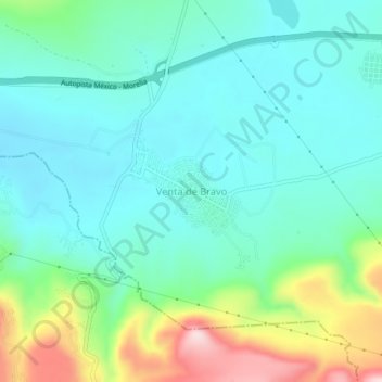 Mapa topográfico Venta de Bravo, altitud, relieve