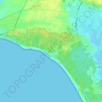 Mapa topográfico Le Rocher, altitud, relieve