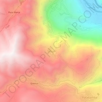 Mapa topográfico Sihua, altitud, relieve