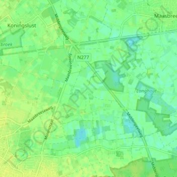 Mapa topográfico Dekeshorst, altitud, relieve