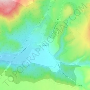 Mapa topográfico Simnasho, altitud, relieve