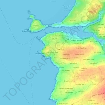 Mapa topográfico Feunteun Dost, altitud, relieve