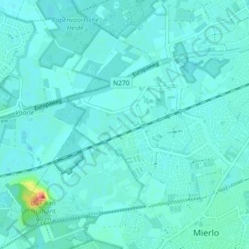 Mapa topográfico Kranenbroek, altitud, relieve