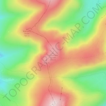 Mapa topográfico Stybarrow Dodd, altitud, relieve