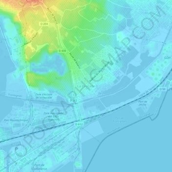 Mapa topográfico La Peyrade, altitud, relieve