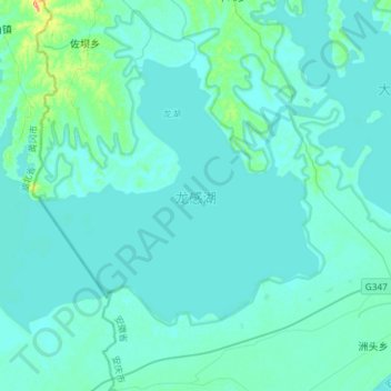 Mapa topográfico 龙感湖, altitud, relieve