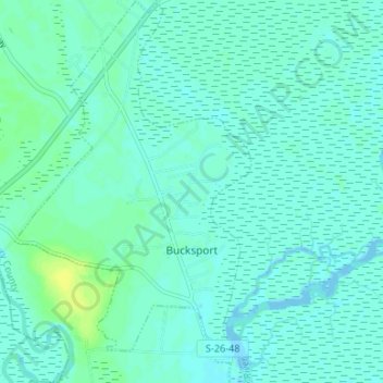 Mapa topográfico Bucksport, altitud, relieve
