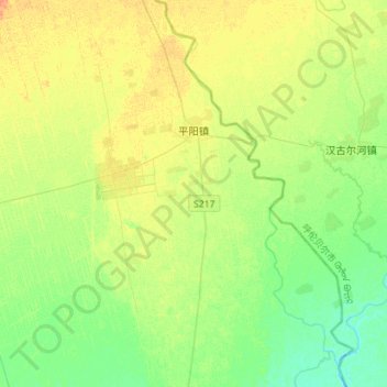 Mapa topográfico 平阳镇, altitud, relieve