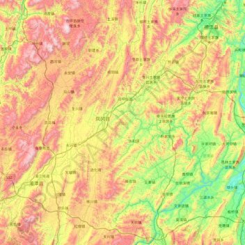 Mapa topográfico 凤冈县, altitud, relieve