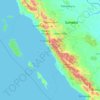 Mapa topográfico West-Sumatra, altitud, relieve