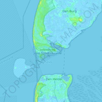 Mapa topográfico Den Hoorn, altitud, relieve