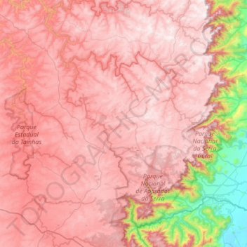 Mapa topográfico Cambará do Sul, altitud, relieve