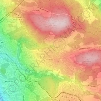 Mapa topográfico Kreis 7, altitud, relieve