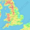 Mapa topográfico Engeland, altitud, relieve