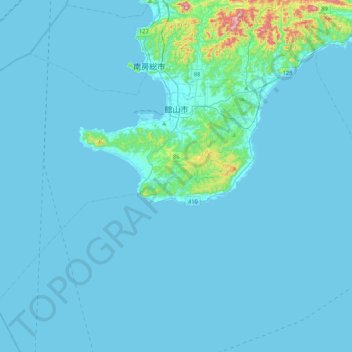 Mapa topográfico Tateyama, altitud, relieve