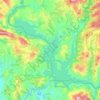 Mapa topográfico Kremasta-Stausee, altitud, relieve