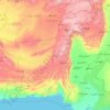 Mapa topográfico Baluchistán, altitud, relieve