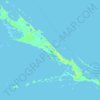 Mapa topográfico Great Exuma Island, altitud, relieve