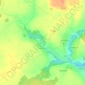 Mapa topográfico Веребушки, altitud, relieve