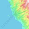 Mapa topográfico Lima Metropolitan Area, altitud, relieve