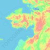Mapa topográfico Nome, altitud, relieve
