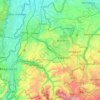 Mapa topográfico Zuid-Limburg, altitud, relieve